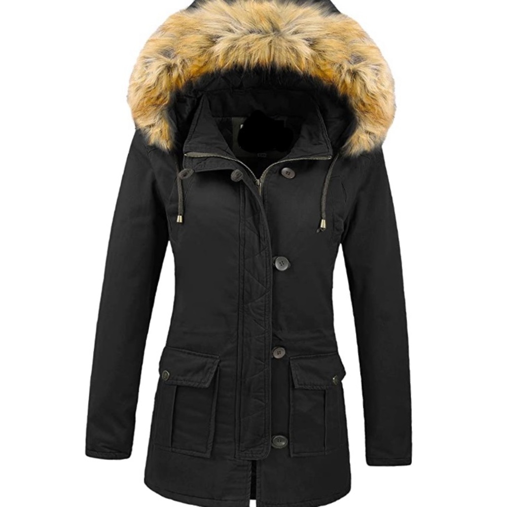 - - - Fur hood warm Canadian-Style Parka Jacket